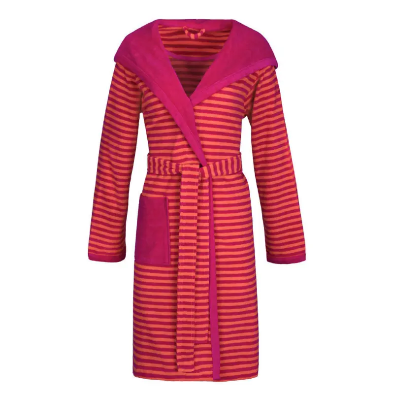 Bademantel Striped Hoody L Damen