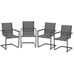 Gartenstuhl Metall, Kunststoff Anthrazit, Grau