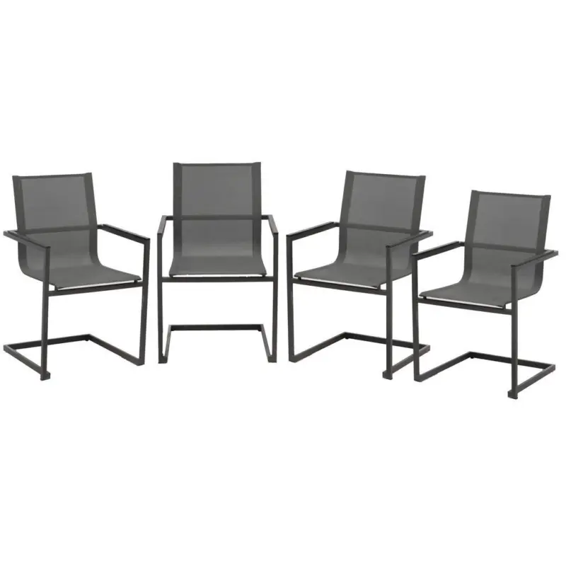 Gartenstuhl Metall, Kunststoff Anthrazit, Grau