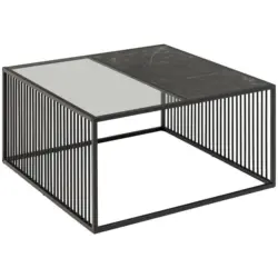 Couchtisch in Glas, Holzwerkstoff 80/80/40 cm