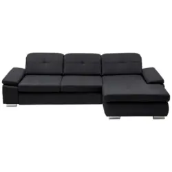 Ecksofa in Echtleder Anthrazit 309/195 cm