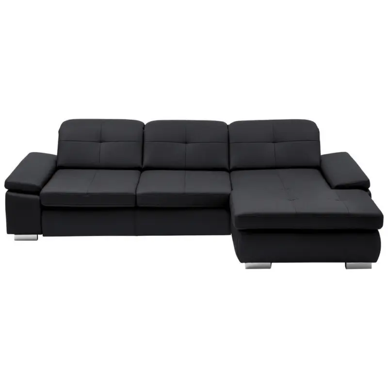 Ecksofa in Echtleder Anthrazit 309/195 cm