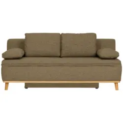 Schlafsofa in Webstoff Hellgr&uuml;n