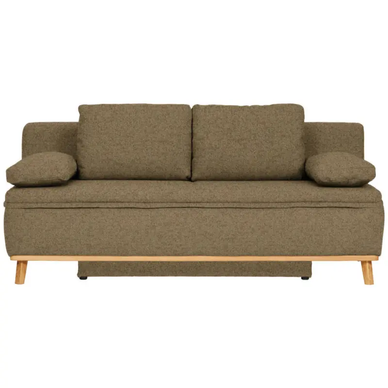 Schlafsofa in Webstoff Hellgr&uuml;n