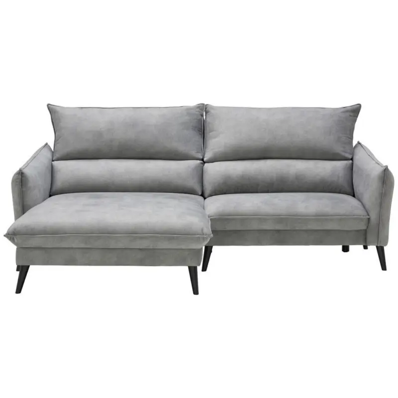 Ecksofa in Velours Grau 170/238 cm