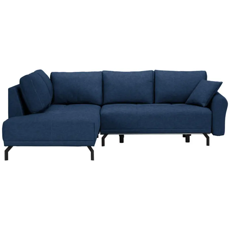 Ecksofa in Webstoff Dunkelblau 191/250 cm