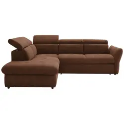 Ecksofa in Mikrofaser Braun 224/254 cm