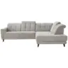 Ecksofa in Webstoff Grau 302/216 cm