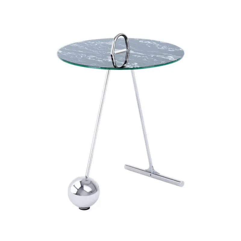 Beistelltisch in Metall, Glas 46/46/60 cm