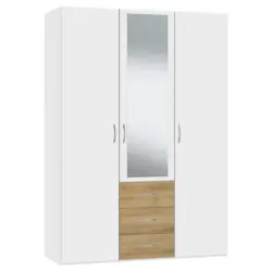Kleiderschrank in Wei&szlig;, Eichefarben