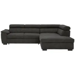 Ecksofa in Lederlook Anthrazit 263/230 cm