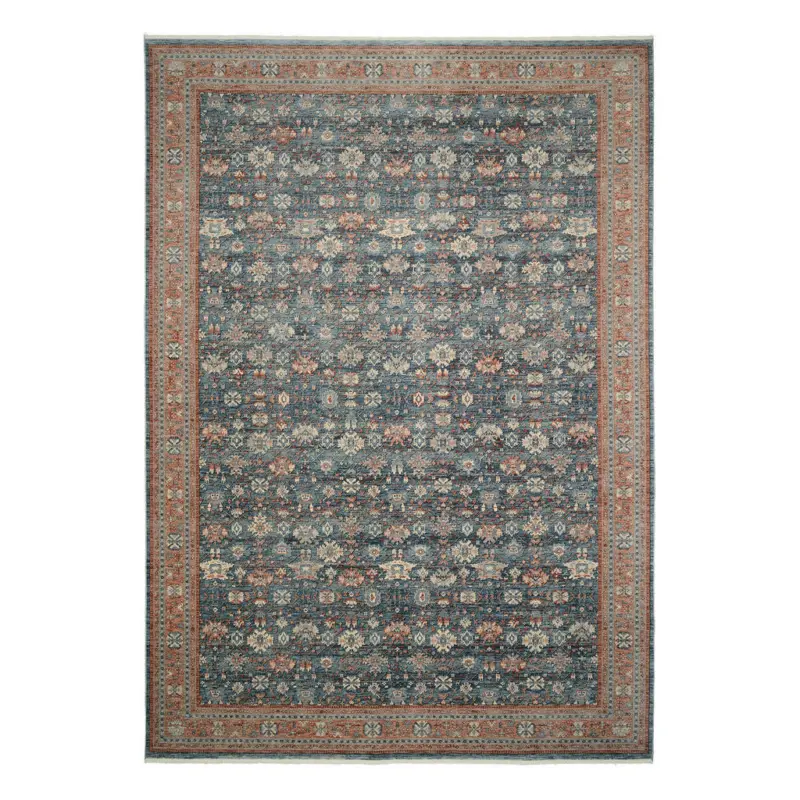 Vintage-Teppich 200/290 cm Picardie Blau, Terracotta