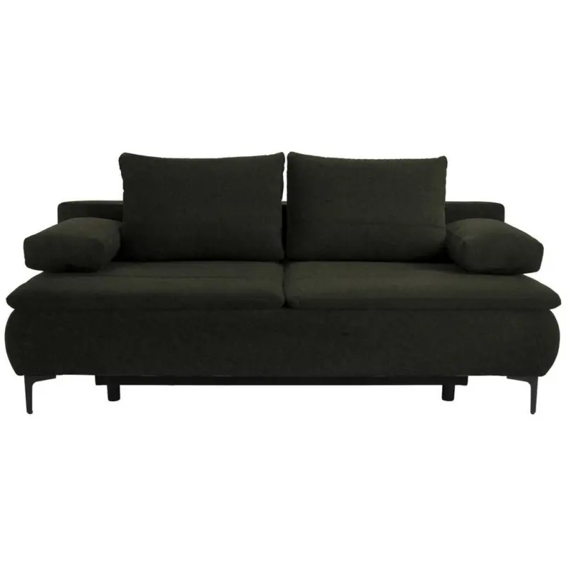 Boxspringsofa in Flachgewebe Dunkelgr&uuml;n Modern