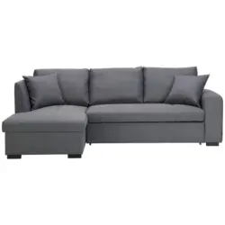 Ecksofa in Webstoff Grau 158/238 cm