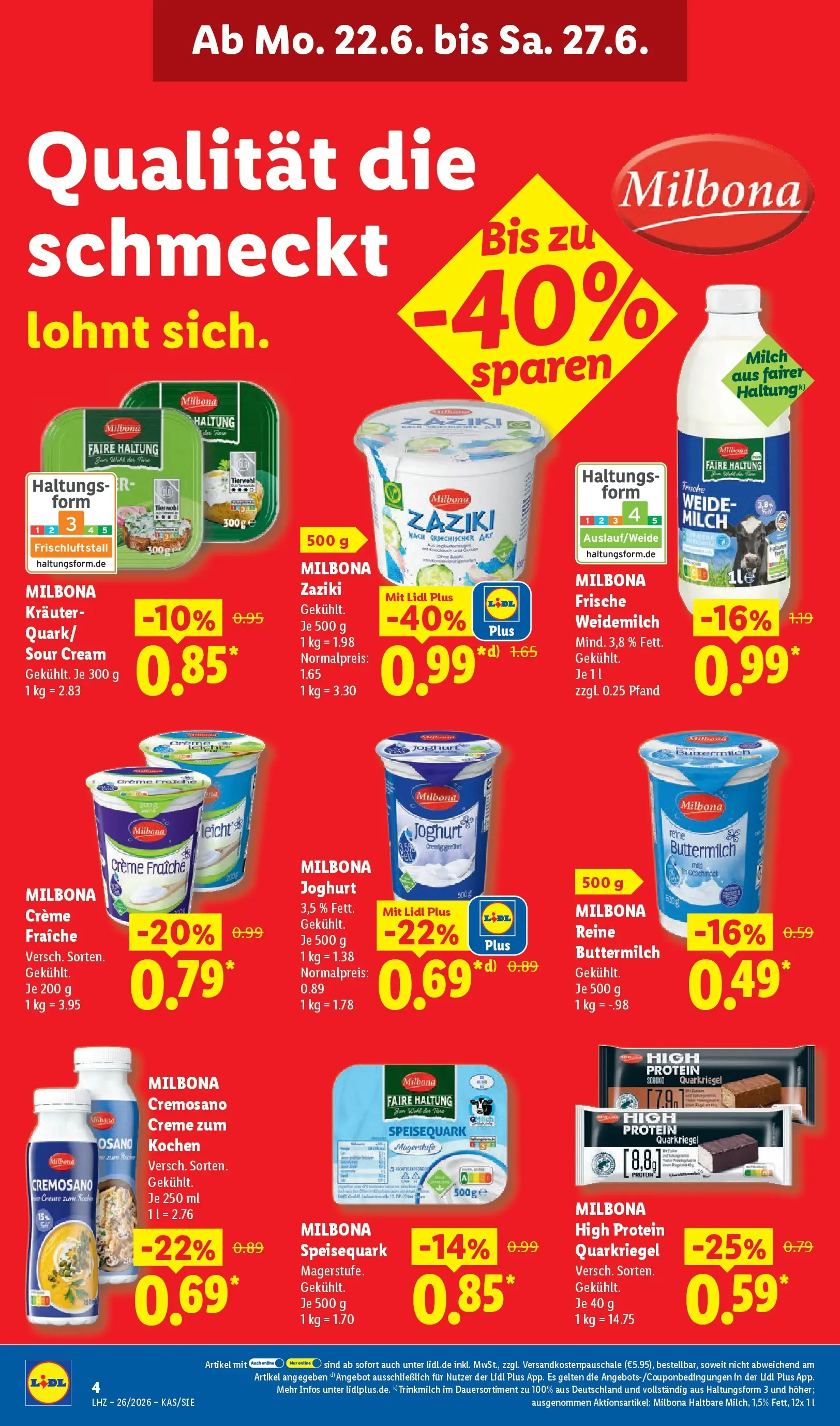 Lidl Prospekt Plettenberg (ab 21.06.2026) ยป Angebote online | Seite: 10 | Produkte: Buttermilch, Milch, Joghurt, Creme Lidl Prospekt Plettenberg (ab 21.06.2026) zum Blรคttern ยป Angebote | Seite: 10 | Produkte: Buttermilch, Milch, Joghurt, Creme