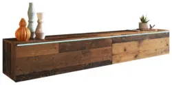 Lowboard ca. 180x30 cm mit LED Eiche Old Vintage