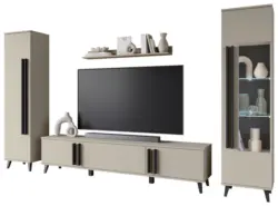 Wohnwand Helsinki Beige ca. 260x159,5x33cm