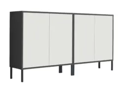 Sideboard Mailand Set 2 Anthrazit/Wei&szlig;