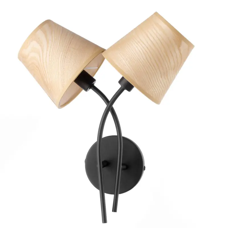 Wandleuchte Asia Schwarz/Eiche max. 6 Watt Wandlampe