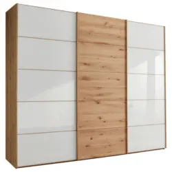 Schwebet&uuml;renschrank in Wei&szlig;, Eiche Bianco