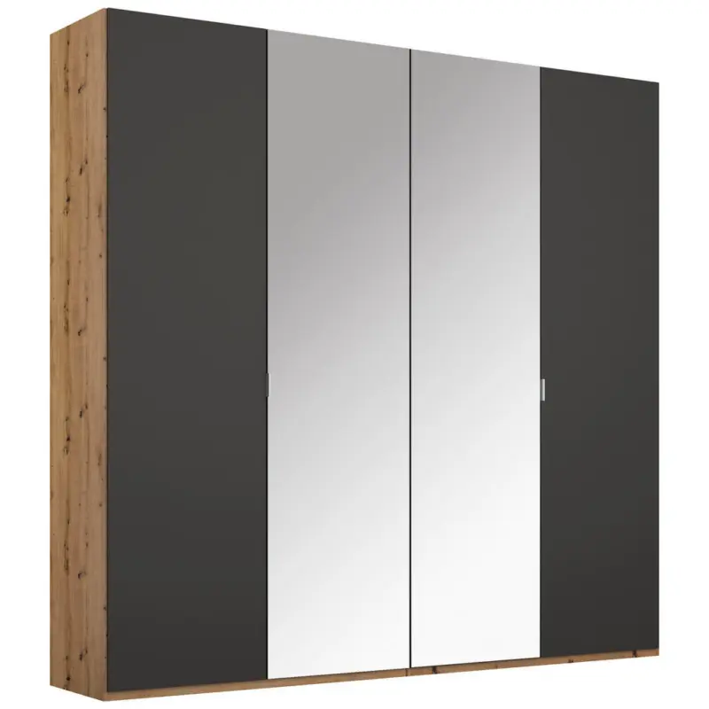 Dreht&uuml;renschrank in Graphitfarben, Eichefarben