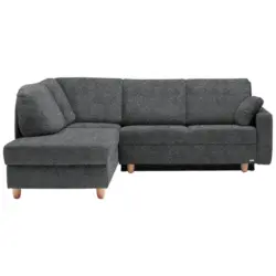 Ecksofa in Mikrovelours Anthrazit 208/227 cm