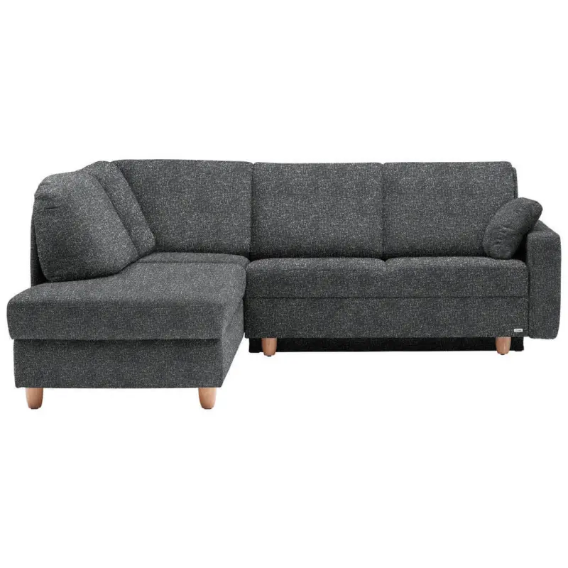 Ecksofa in Mikrovelours Anthrazit 208/227 cm