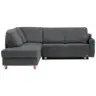 Ecksofa in Mikrovelours Anthrazit 208/227 cm