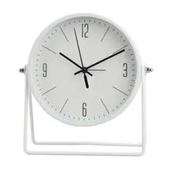 Tischuhr Wei&szlig; 18/18,5/6,5 cm