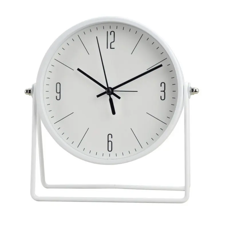 Tischuhr Wei&szlig; 18/18,5/6,5 cm