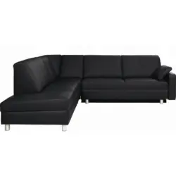 Ecksofa in Echtleder Grau 217/268 cm