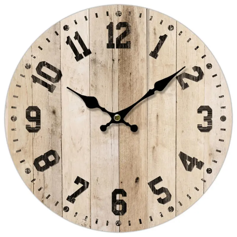 Wanduhr Naturfarben, Schwarz