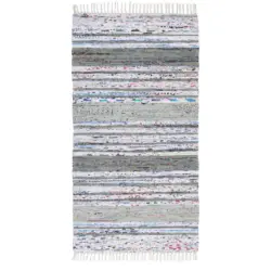 Fleckerlteppich 80/150 cm Grau, Wei&szlig;