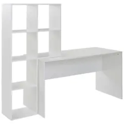 Jugendschreibtisch 170/59/143,5 cm Wei&szlig; Stauraum, seitenverkehrt montierbar