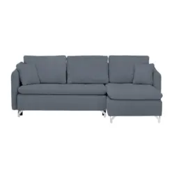 Ecksofa in Struktur Blau 223/146 cm
