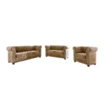 XXXLutz Lauterach - Ihr M&ouml;belhaus bei Bregenz Sitzgarnitur 3+2+1 Chesterfield Lauren Beige Samt