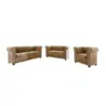 Sitzgarnitur 3+2+1 Chesterfield Lauren Beige Samt