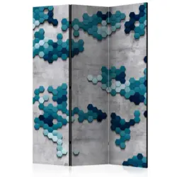 PARAVENT Blau Grau B: 135 cm