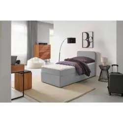 Boxbett 90/200 cm in Hellgrau