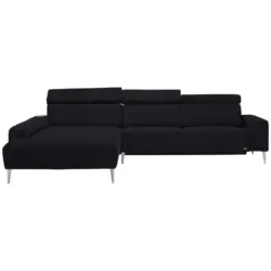Ecksofa in Webstoff Anthrazit 205/308 cm