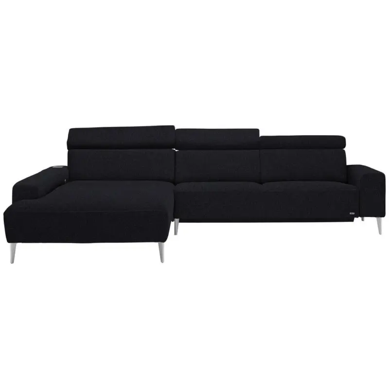 Ecksofa in Webstoff Anthrazit 205/308 cm