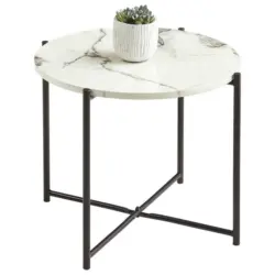 Beistelltisch in Metall, Holzwerkstoff 51/51/40 cm