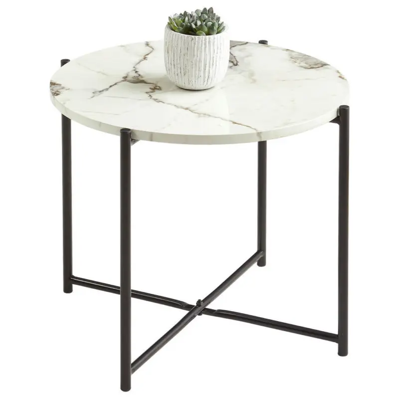 Beistelltisch in Metall, Holzwerkstoff 51/51/40 cm