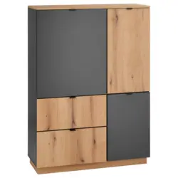 Highboard VINCE II B: 103 cm Anthrazit/Evoke Oak Dekor