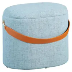 Hocker in Textil, Holzwerkstoff Grau