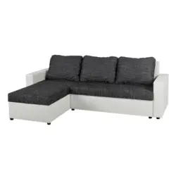 ECKSOFA Hit Schwarz, Wei&szlig; S: 147x228cm