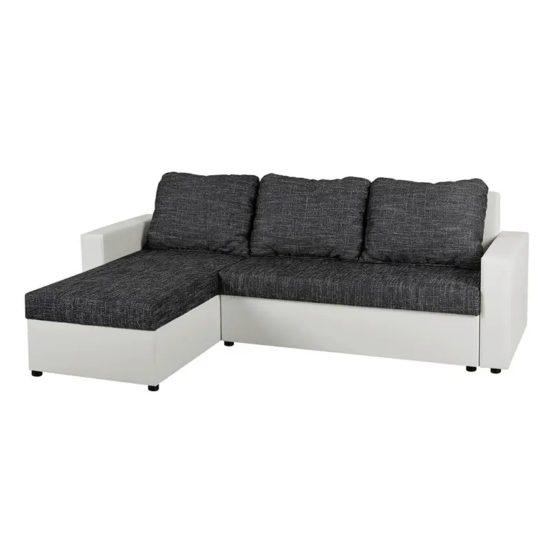 ECKSOFA Hit Schwarz, Wei&szlig; S: 147x228cm
