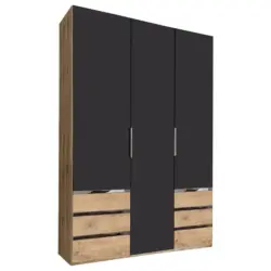 Dreht&uuml;renschrank in Eichefarben, Graphitfarben
