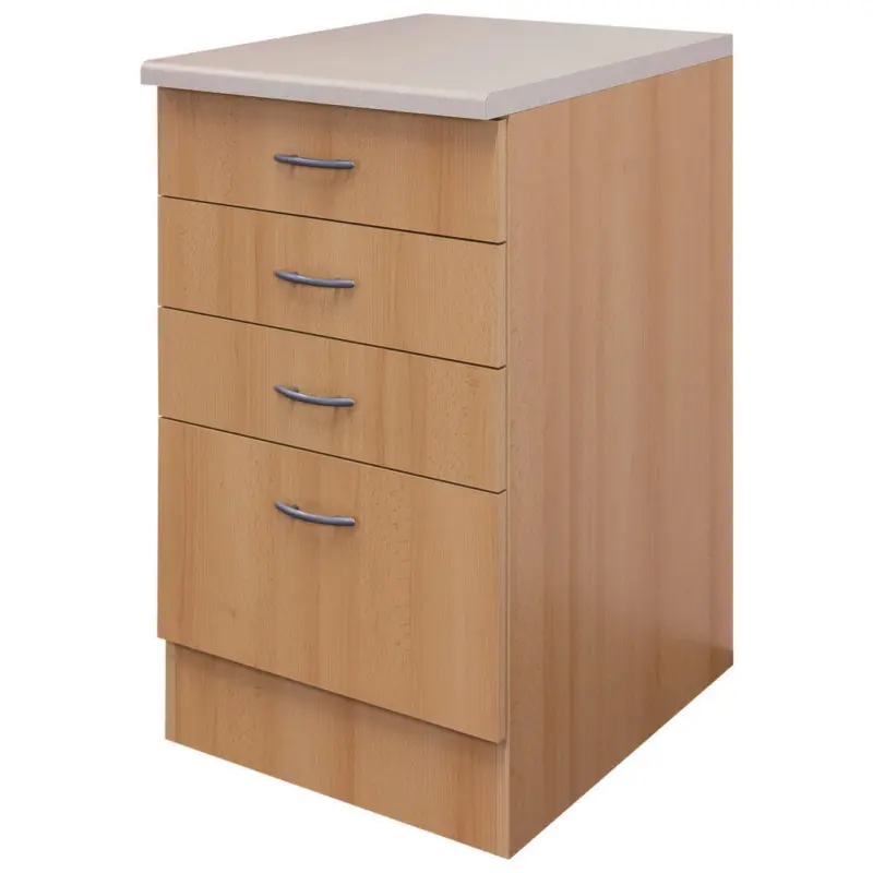 Schubkastenunterschrank in Buchefarben