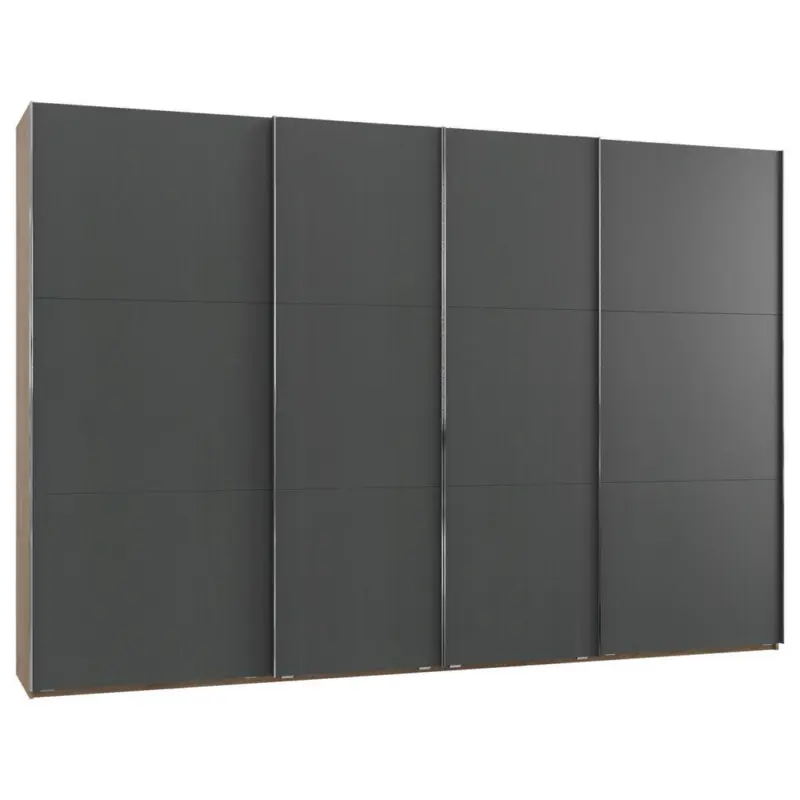 Schwebet&uuml;renschrank in Graphitfarben, Eichefarben